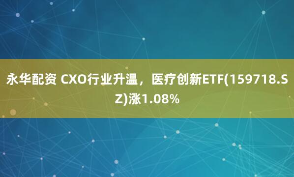 永华配资 CXO行业升温，医疗创新ETF(159718.SZ)涨1.08%