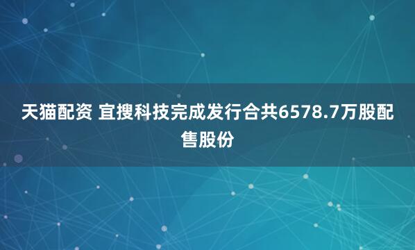 天猫配资 宜搜科技完成发行合共6578.7万股配售股份